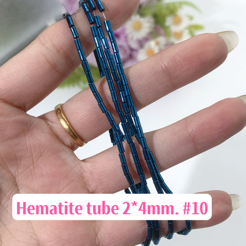 #Tubes 2*4mm Aura Hematite Tubes 2*4mm