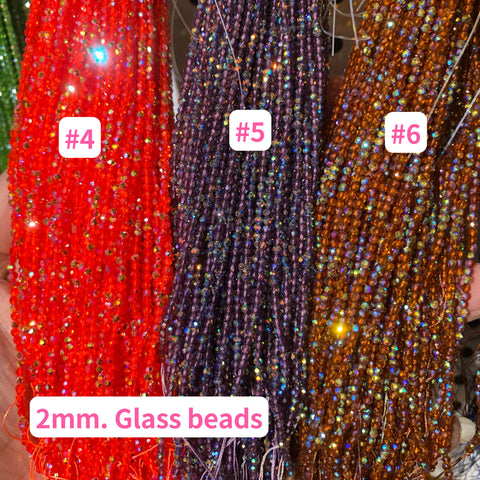 #2mm Glass  Faceted Beads