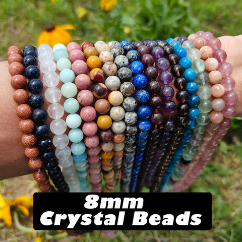 8mm Natural Crystal Beads Round Beads For DIY Bracelet