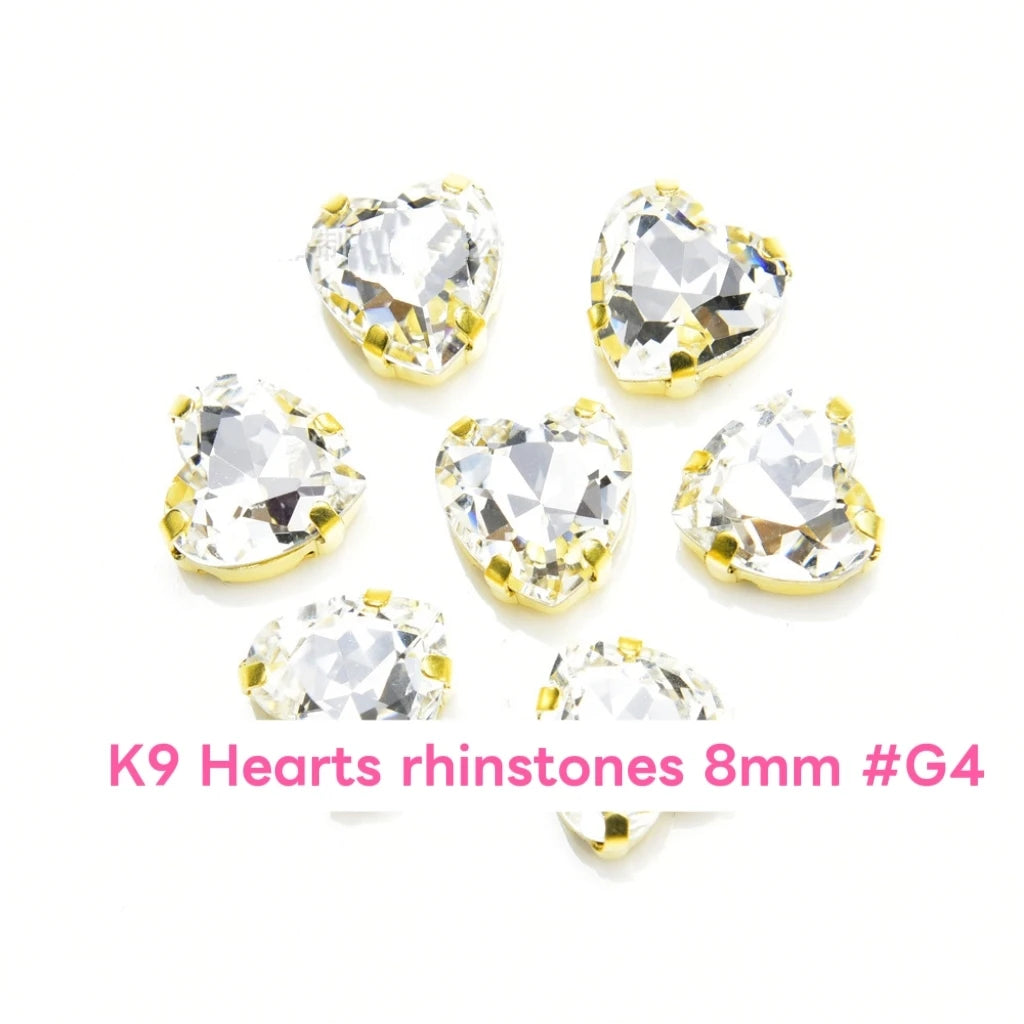 #K9 Hearts Rhinstones 8mm For DIY Jewelry Accessories