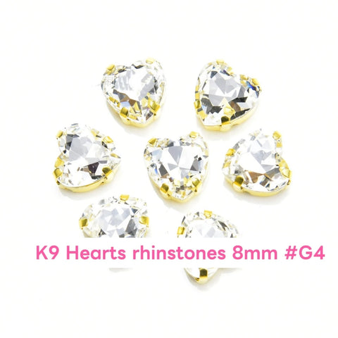#K9 Hearts Rhinstones 8mm For DIY Jewelry Accessories