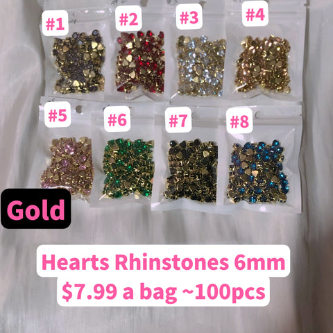 #Hearts 6mm Rhinstones Charms For DIY Jewelry Accessories
