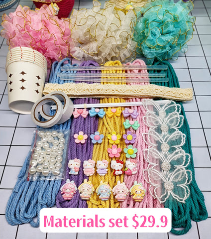 #Handmade Flower Basket Material Bag DIY Table Ornaments Storage