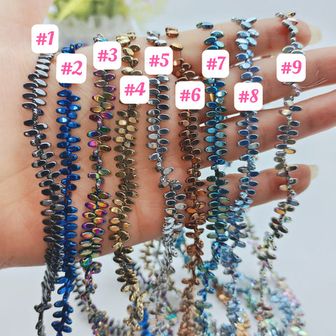 # Pig nose 5*2mm Aura Hematite Beads Rhombic Beads For Jewelry DIY