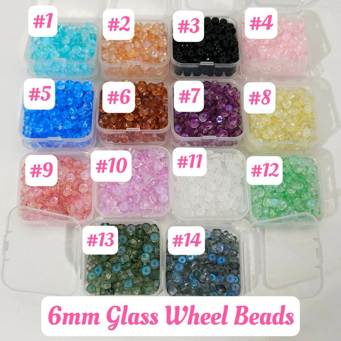 #6mm Glass Wheel Beads Charms For DIY Jewelry Accessories