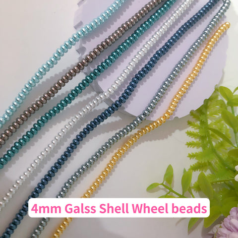 #4mm Glass Shell Wheel Beads