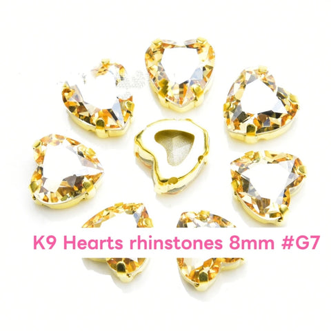 #K9 Hearts Rhinstones 8mm For DIY Jewelry Accessories