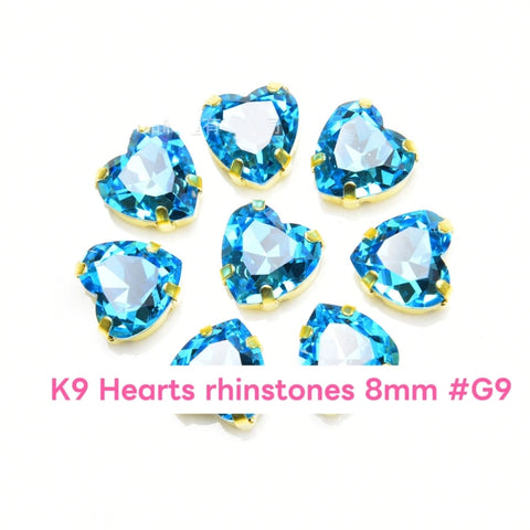 #K9 Hearts Rhinstones 8mm For DIY Jewelry Accessories