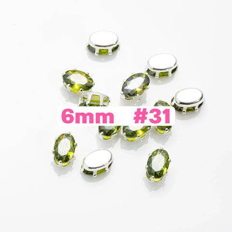 #6mm Oval  Rhinstones Charms For DIY Jewelry Accessories