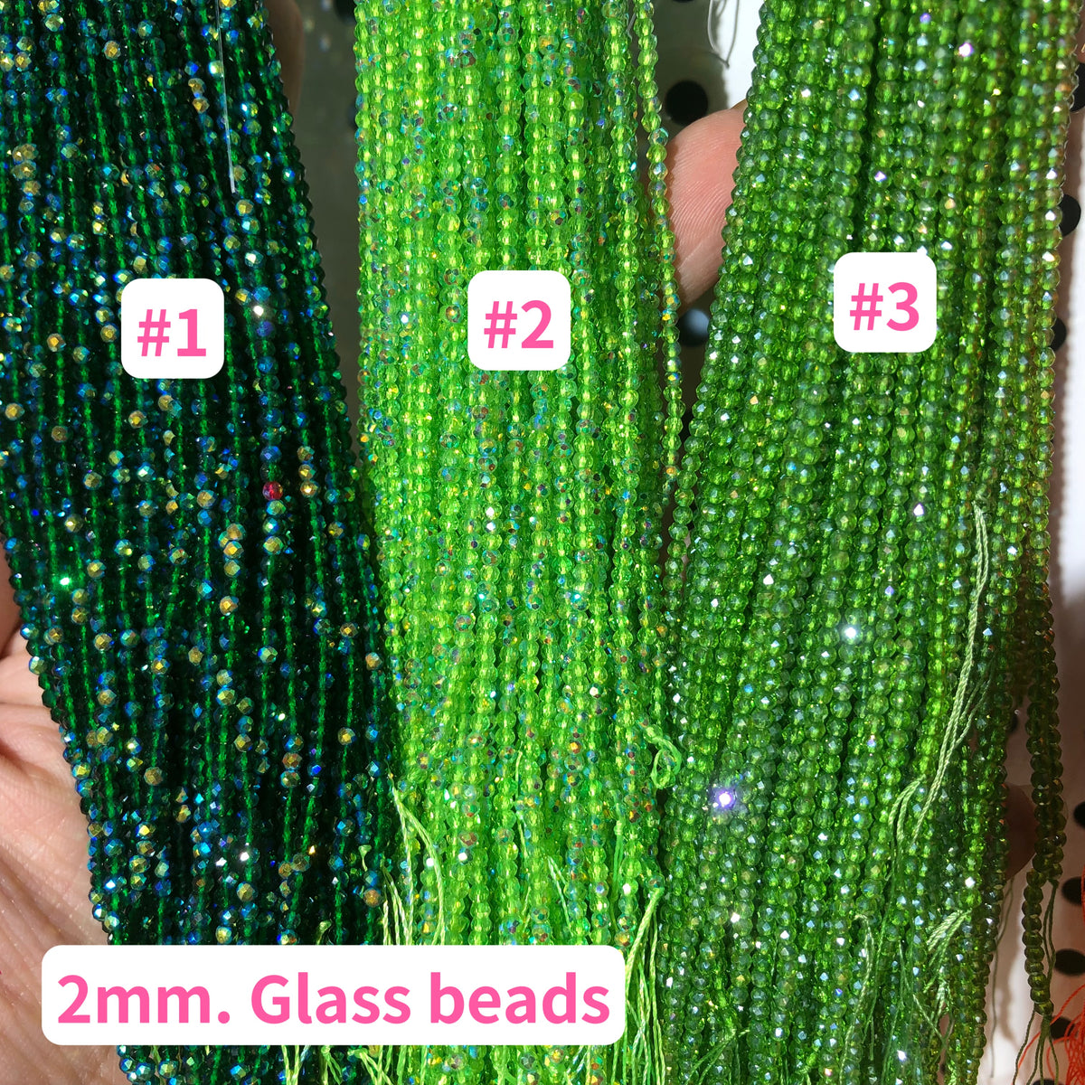 #2mm Glass  Faceted Beads