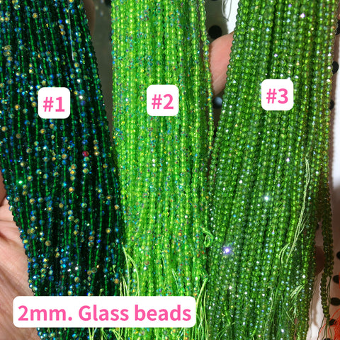 #2mm Glass  Faceted Beads