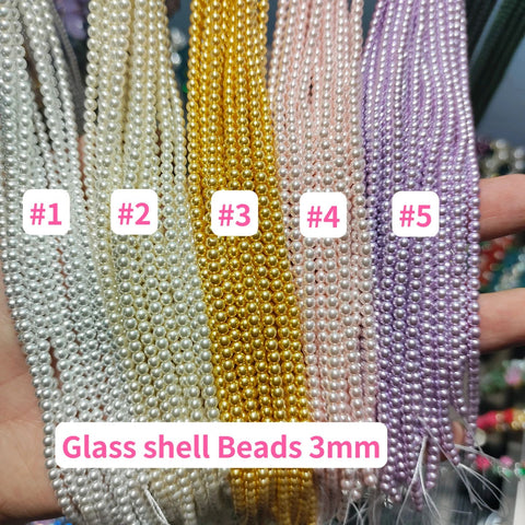 # 3mm Glass Shell Beads For diy Accessories and Charms