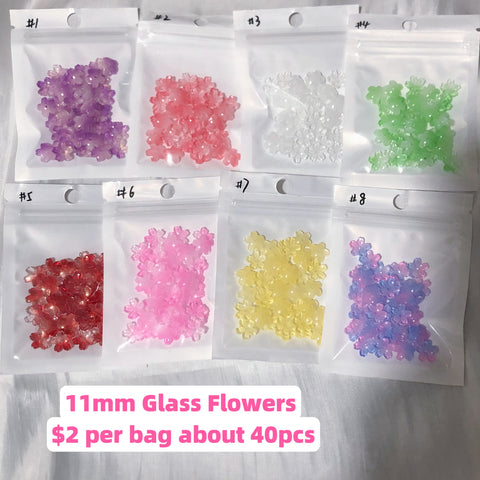 #11mm Glass Flowers Charms For DIY Jewelry Accessories
