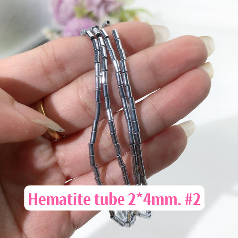 #Tubes 2*4mm Aura Hematite Tubes 2*4mm