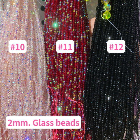 #2mm Glass  Faceted Beads
