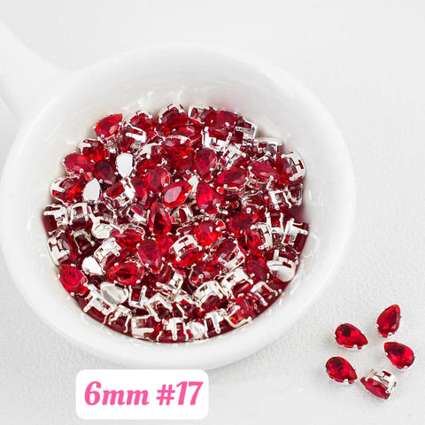 #6mm Tear Drop  Rhinstones Charms For DIY Jewelry Accessories
