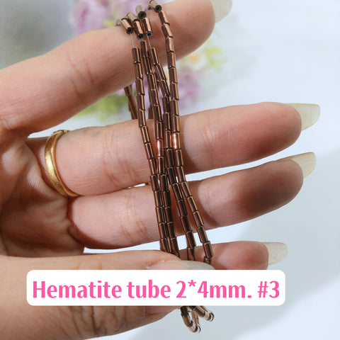 #Tubes 2*4mm Aura Hematite Tubes 2*4mm