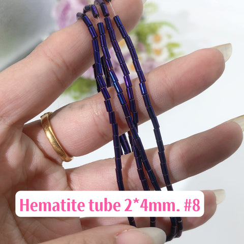 #Tubes 2*4mm Aura Hematite Tubes 2*4mm