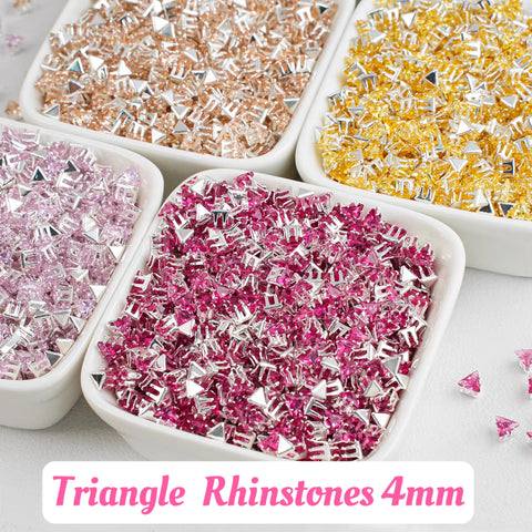 #4mm Triangle Rhinstones Charms For DIY Jewelry Accessories