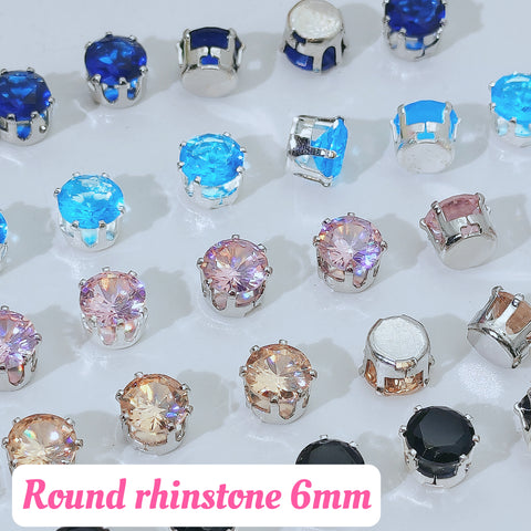 #6mm Round Rhinstones Charms For DIY Jewelry Accessories