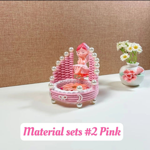 #Handmade Flower Basket Material Bag DIY Table Ornaments Storage