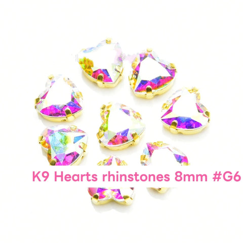 #K9 Hearts Rhinstones 8mm For DIY Jewelry Accessories