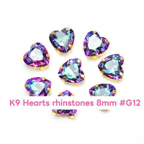 #K9 Hearts Rhinstones 8mm For DIY Jewelry Accessories