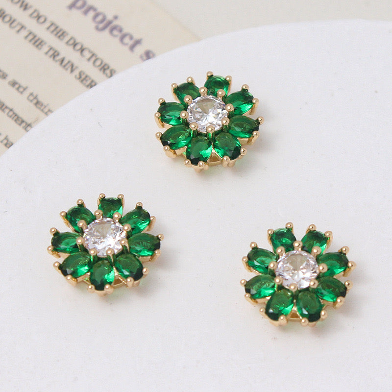 #F13 F14 F15 F16 F17 F18 F19 F20 F21 ジルコン 13mm フラワーチャーム DIY ジュエリーアクセサリー用