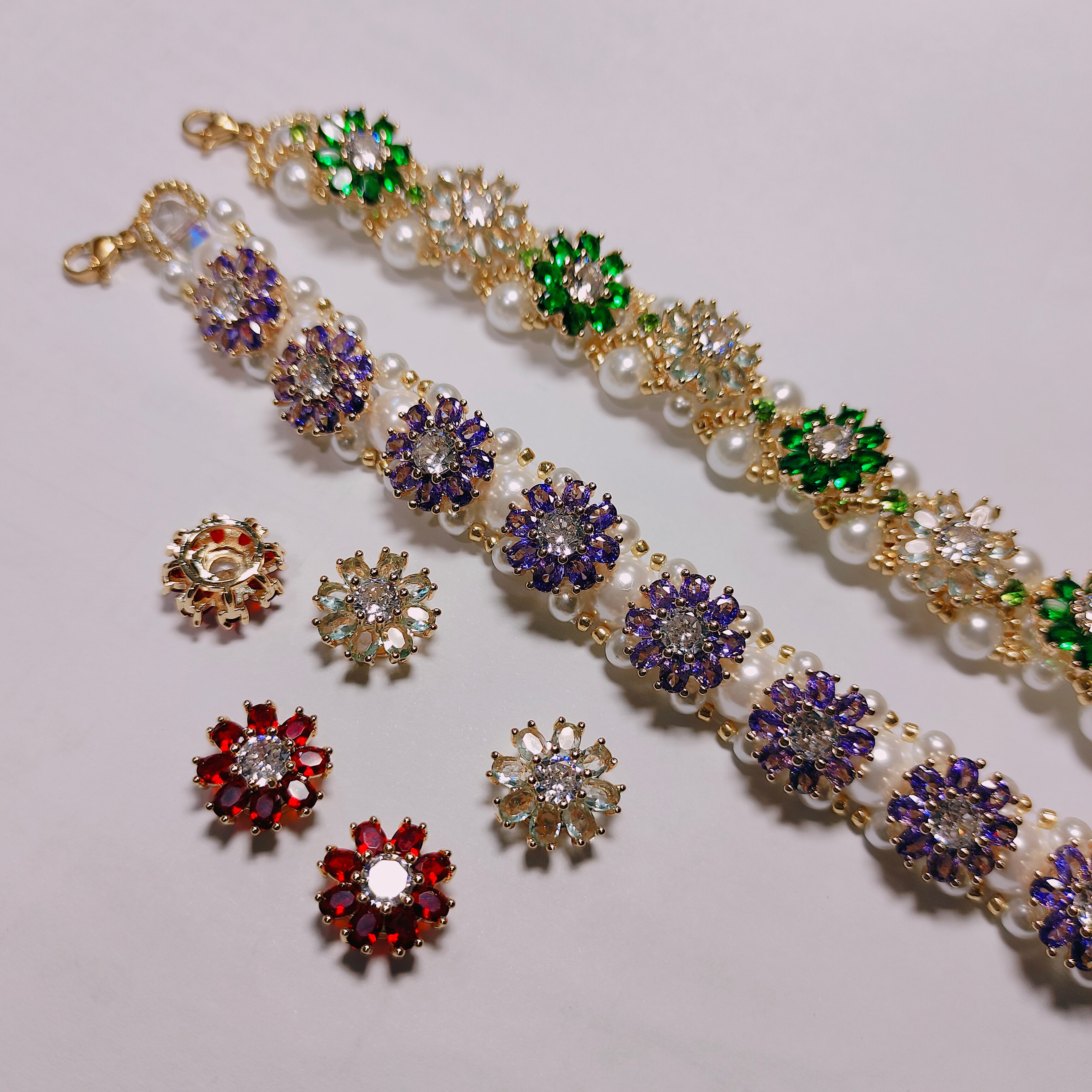 #F13  F14 F15 F16 F17 F18 F19 F20 F21 Zircon 13mm Flower Charms For DIY Jewelry Accessories