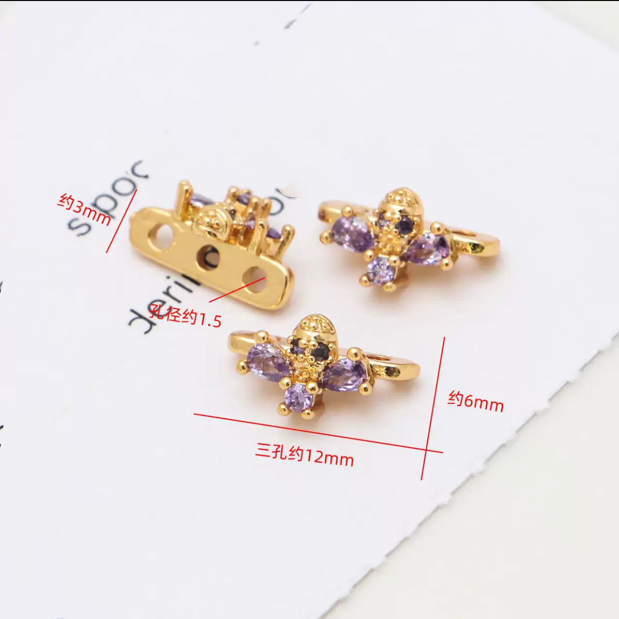#T6 T7 T8 Three Holes Spacers Charms For DIY Jewelry Accessories