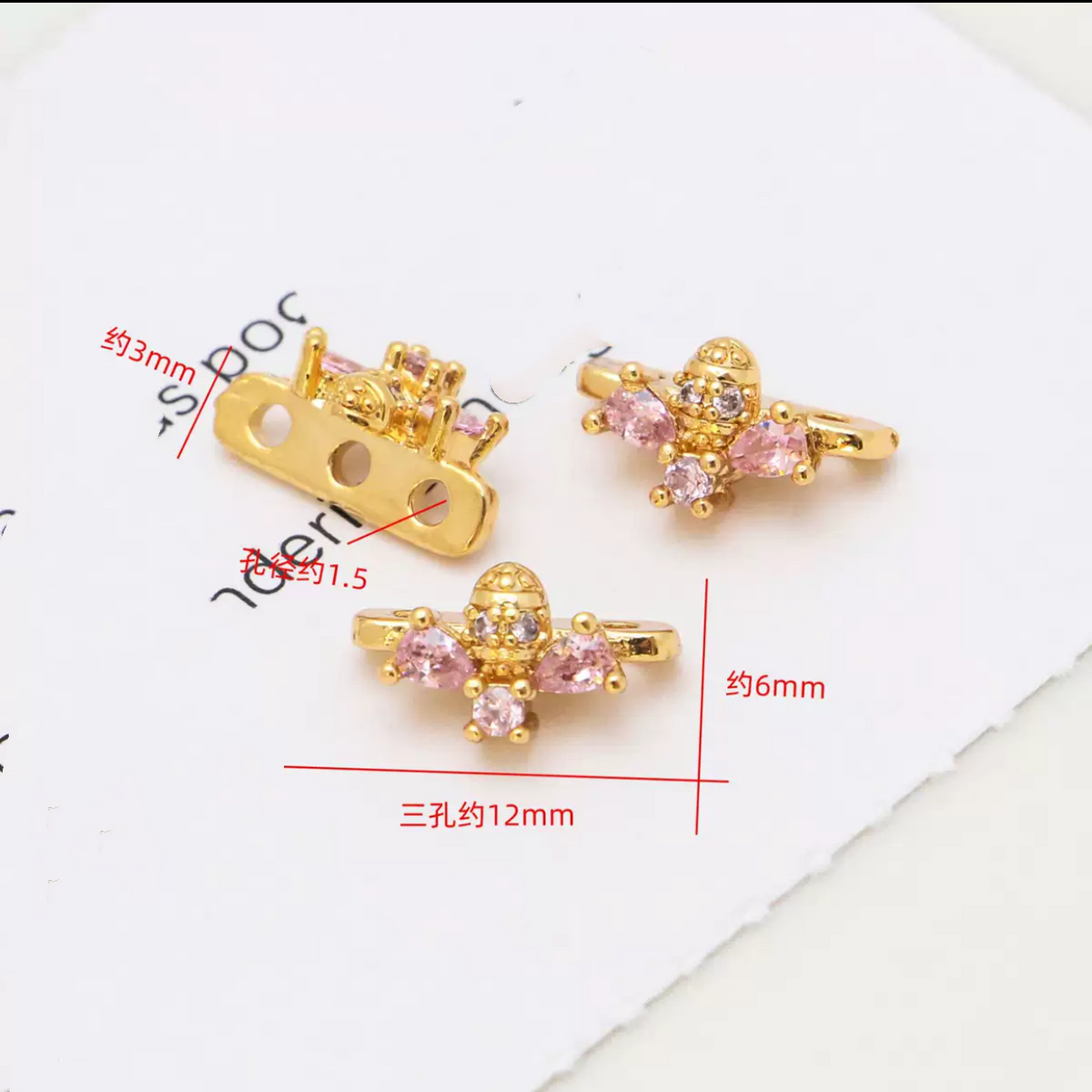 #T6 T7 T8 Three Holes Spacers Charms For DIY Jewelry Accessories