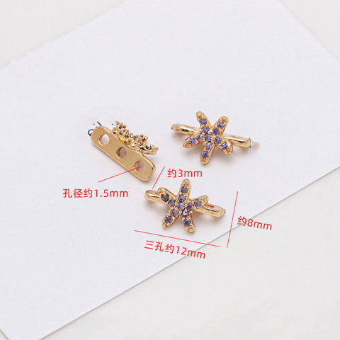 # T34 T35 Three Holes Spacers Charms For DIY Jewelry Accessories