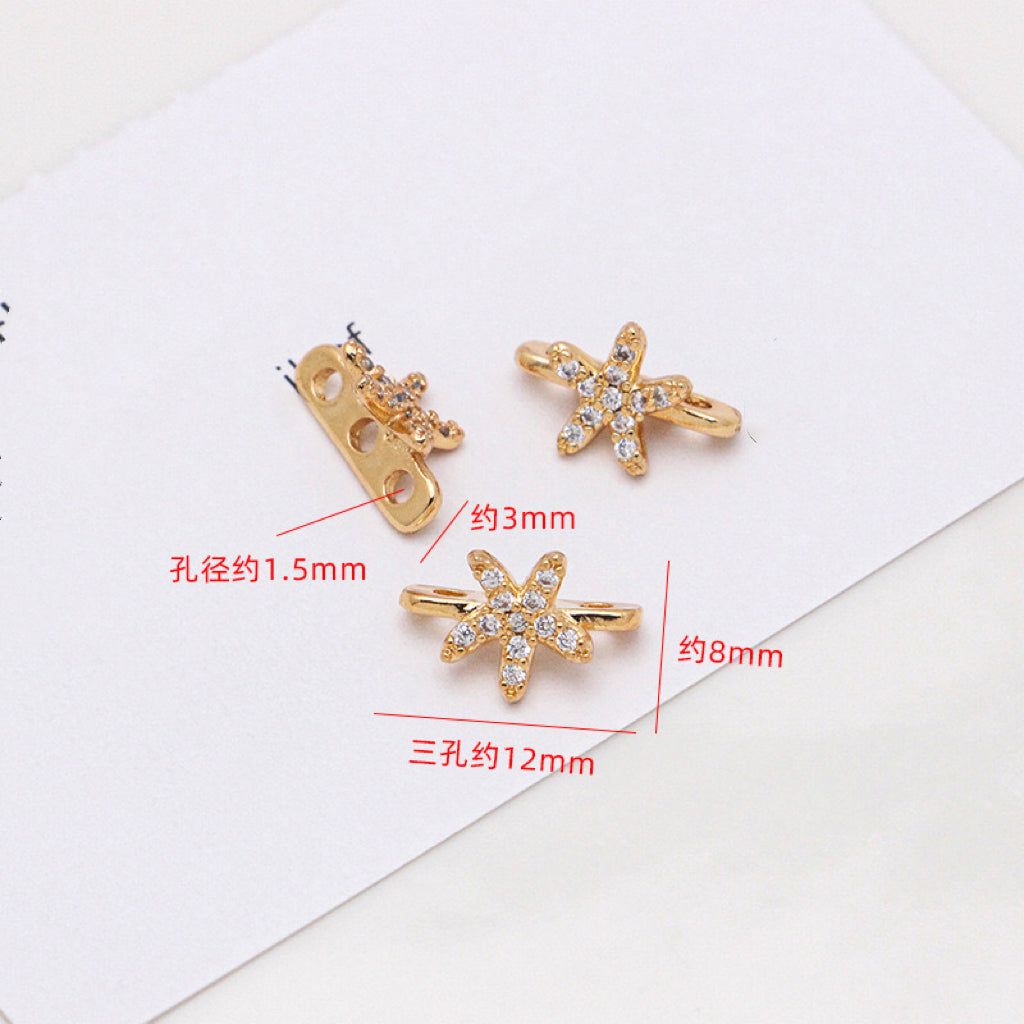 # T34 T35 Three Holes Spacers Charms For DIY Jewelry Accessories
