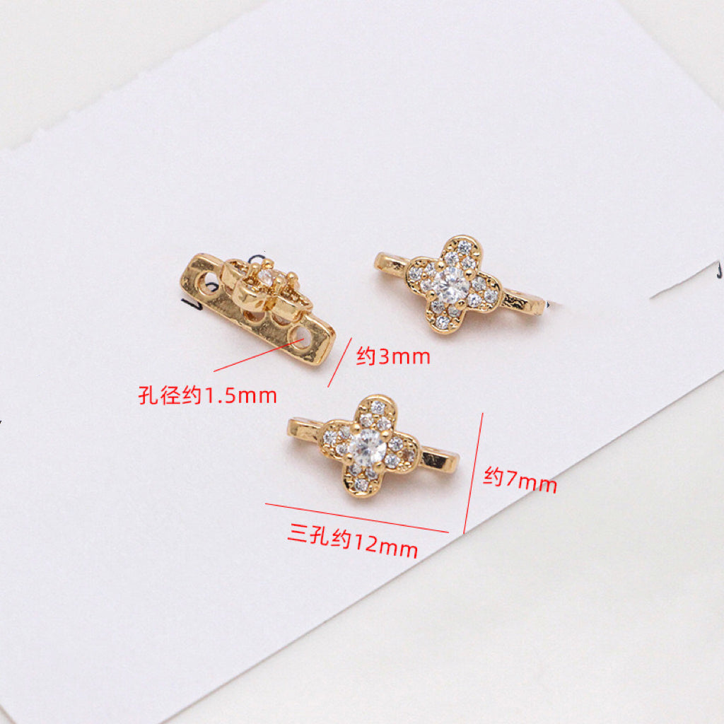 #T14 T15 Three Holes Spacers Charms For DIY Jewelry Accessories