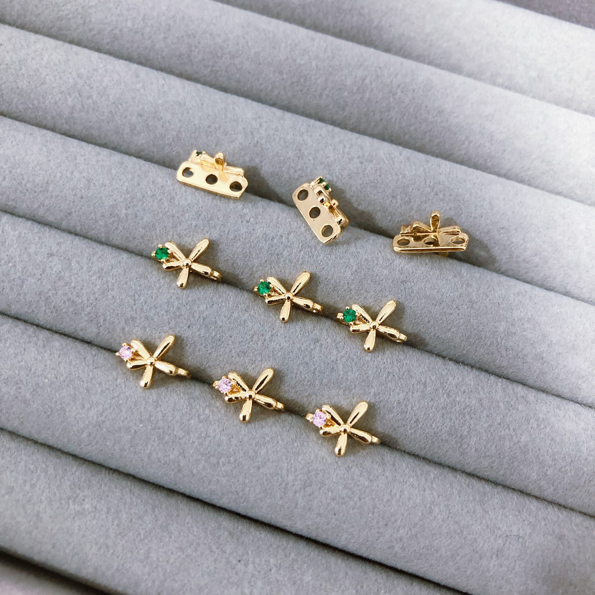#T45 T46 Three Holes Big Butterfly Spacers Charms For DIY Jewelry Accessories