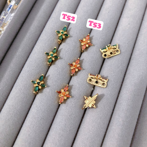 # T52 T53  Three Holes Spacers Charms For DIY Jewelry Accessories