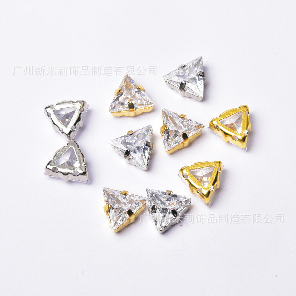 # Zircon Triangle Spacers 10mm Charms For DIY Jewelry Accessories