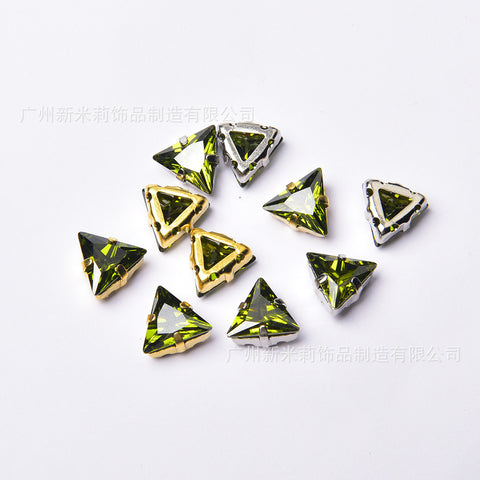 # Zircon Triangle Spacers 10mm Charms For DIY Jewelry Accessories