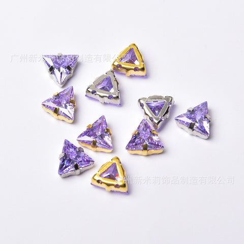 # Zircon Triangle Spacers 10mm Charms For DIY Jewelry Accessories