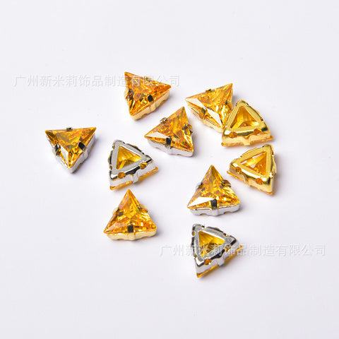 # Zircon Triangle Spacers 10mm Charms For DIY Jewelry Accessories