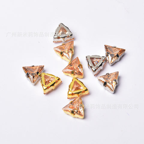 # Zircon Triangle Spacers 10mm Charms For DIY Jewelry Accessories