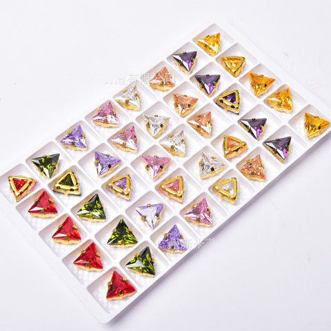 # Zircon Triangle Spacers 10mm Charms For DIY Jewelry Accessories