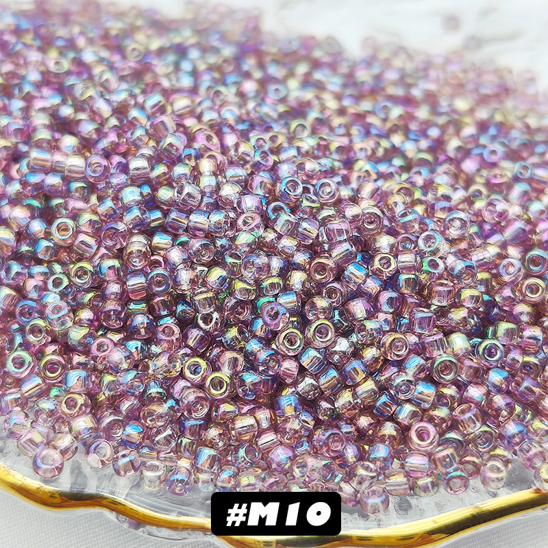 Transparent Fantasy Glass Seed Beads 2mm Round Beads – CrystalGirl