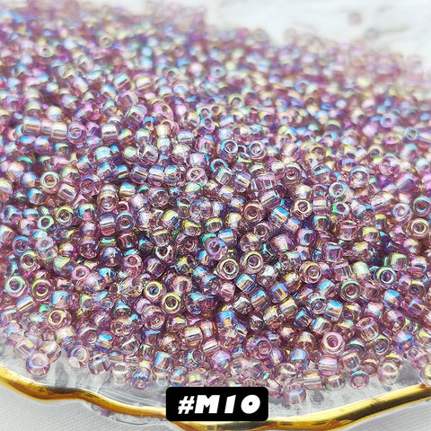 Transparent Fantasy Glass Seed Beads 2mm Round Beads