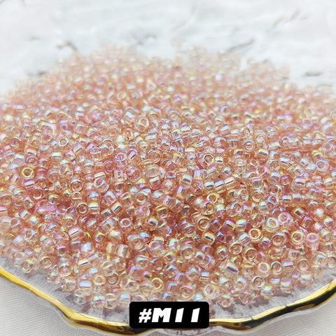 Transparent Fantasy Glass Seed Beads 2mm Round Beads