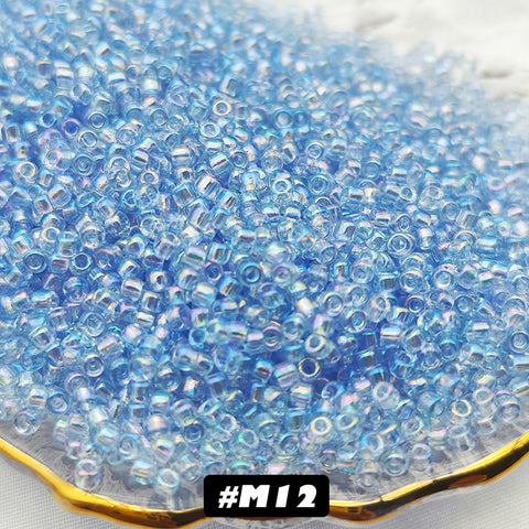 Transparent Fantasy Glass Seed Beads 2mm Round Beads