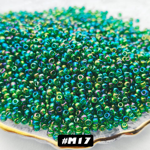 Transparent Fantasy Glass Seed Beads 2mm Round Beads