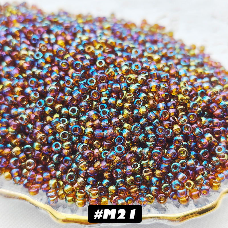 Transparent Fantasy Glass Seed Beads 2mm Round Beads – CrystalGirl