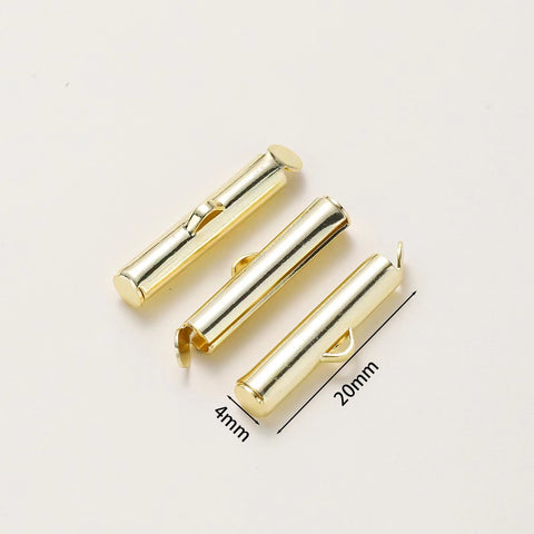 DIY Jewelry Accessories Color retention electroplating 18k real gold/platinum Sliding pipe buckle Connecting the sliding tube