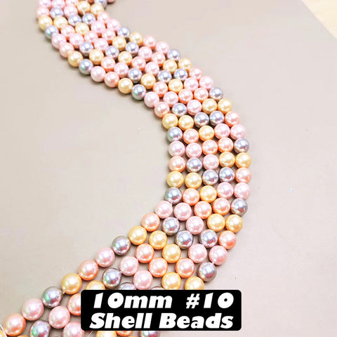 One Strip 10mm Shell Beads